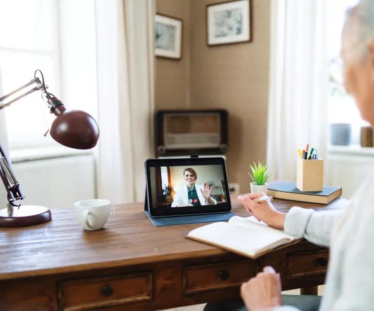 patient in a videocall