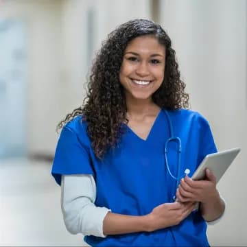 nurse with documents